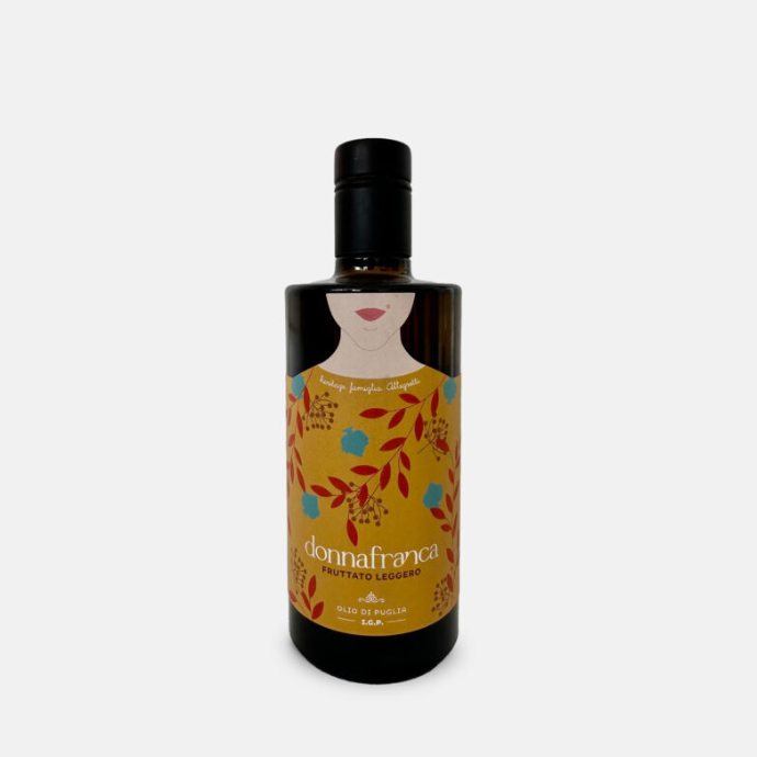 Olijfolie extra vierge Allegretti Puglia Donna Franca fruttato leggero