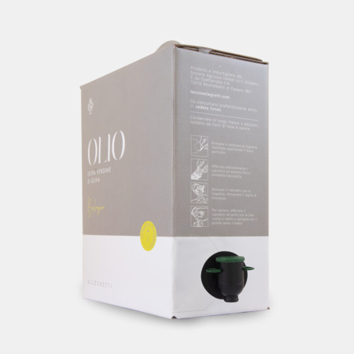 Olijfolie extra vierge ALLEGRETTI Puglia 3 L bag in box
