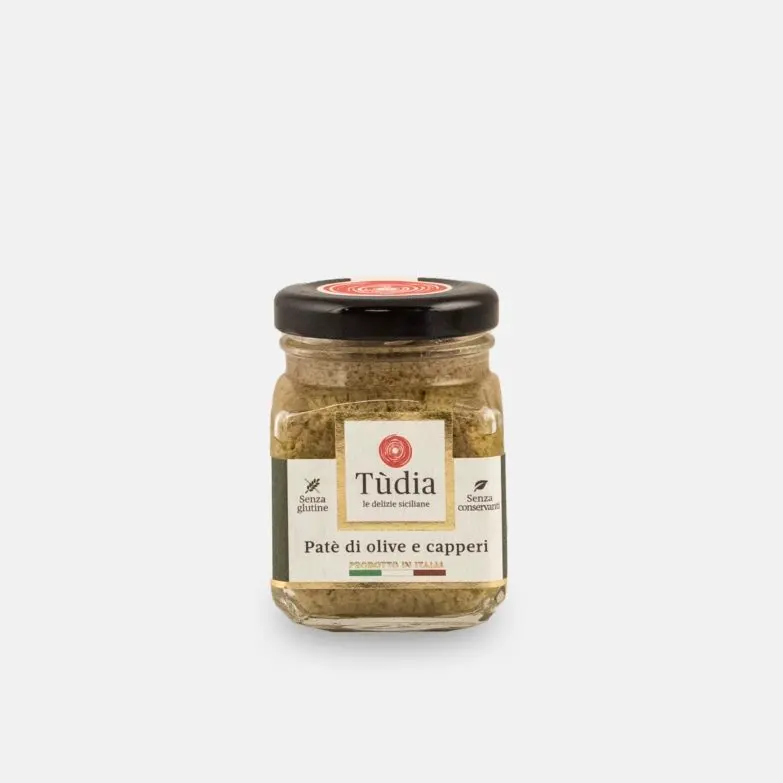 Tapenade van groene olijfjes en kappertjes Tudia